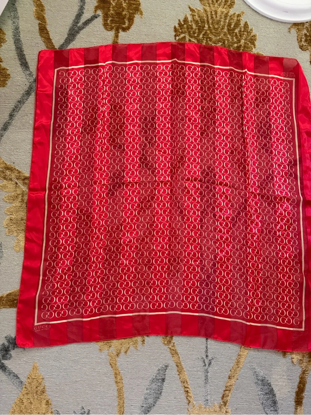 Red GUCCI silk Silk Scarf - Luxury Home Accent